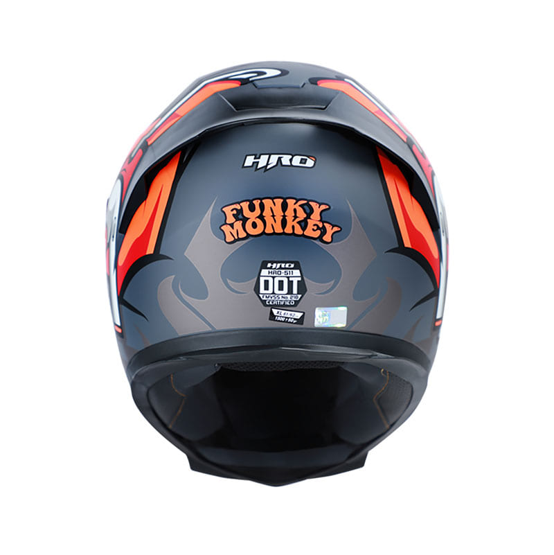 CASCO HRO HRO-511 FUNKY MONK MATE GRIS NARANJA NEON