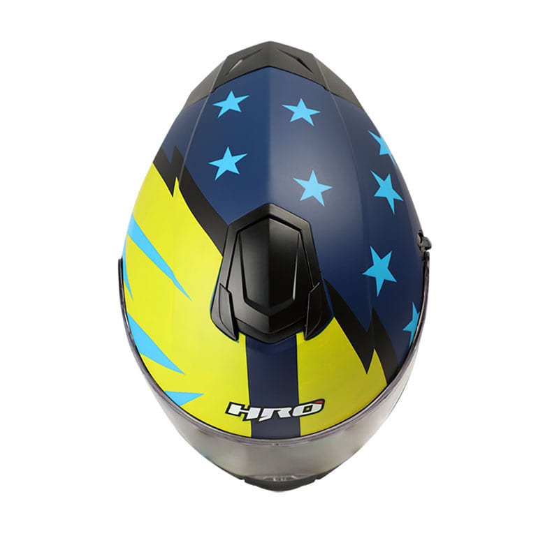 CASCO HRO HRO-518DV PATRIOT AZUL NAVY AMARILLO NEON