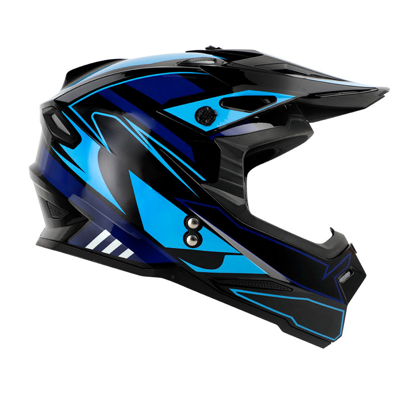 CASCO HRO HRO-MX03 WAYLER BRILLANTE NEGRO AZUL