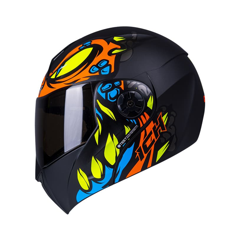 CASCO ICH ICH-3110DV GUINZ MATE NEGRO NARANJA VISOR HUMO