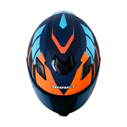 CASCO SHAFT SH-559 GINALE MATE AZUL OSCURO NARANJA NEON