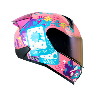 CASCO SHAFT SH-560 EVO CRAFT ROSA AZUL VISOR IRIDIUM