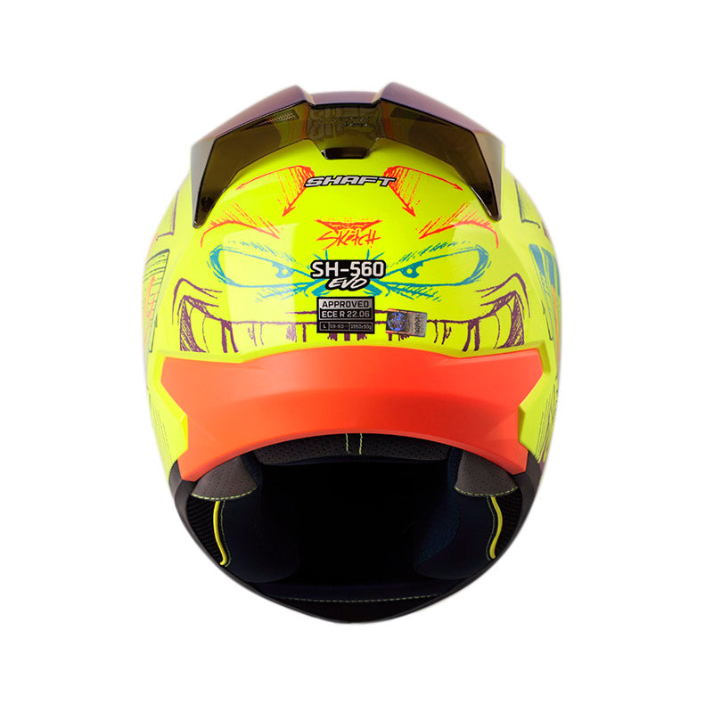 CASCO SHAFT SH-560 EVO SKETCH AMARILLO NEON NARANJA NEON