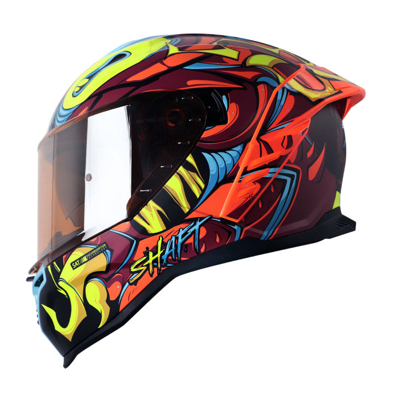 CASCO SHAFT SH-598GTR MANTIS MATE NEGRO NARANJA NEON NARANJA