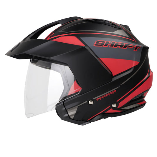 CASCO SHAFT SH-227 TAKEOVER MATE NEGRO ROJO