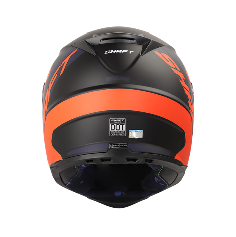 CASCO SHAFT SH-502 BASSIK MATE NEGRO NARANJA NEON