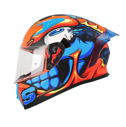 CASCO SHAFT SH-526SP DESTROYED MATE NARANJA NEON AZUL