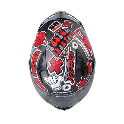 CASCO SHAFT SH-526SP STICKERS MATE NEGRO ROJO SMOKE