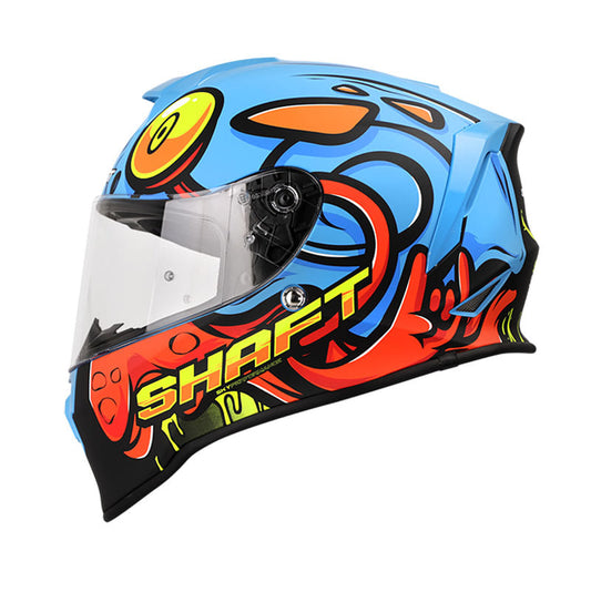 CASCO SHAFT SH-551 SGARY MATE AZUL NARANJA NEON