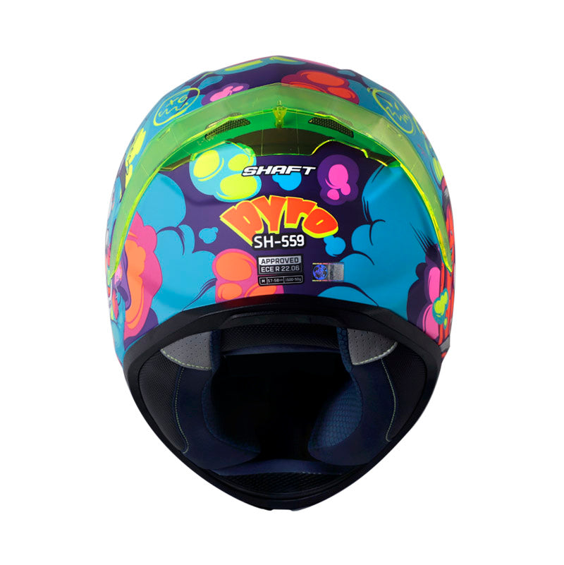 CASCO SHAFT SH-559 PYRO MATE AZUL NARANJA VISOR IRIDIUM