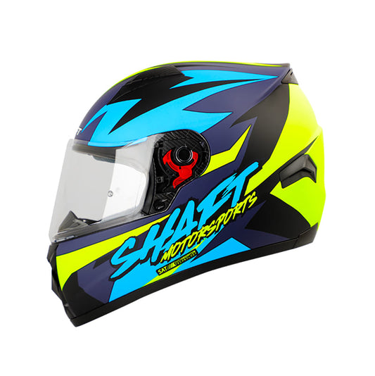 CASCO SHAFT SH-581EVO RAPTOID AZUL NAVY AMARILLO NEON