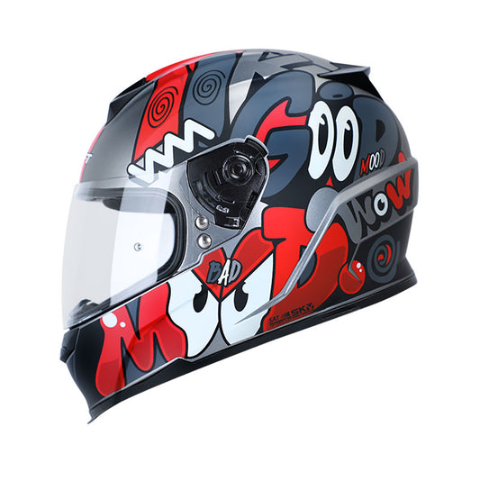 CASCO SHAFT SH-502 LAZY MATE GRIS ROJO