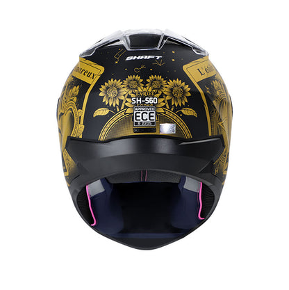 CASCO SHAFT SH-560 TAROT MATE NEGRO DORADO SMOKE