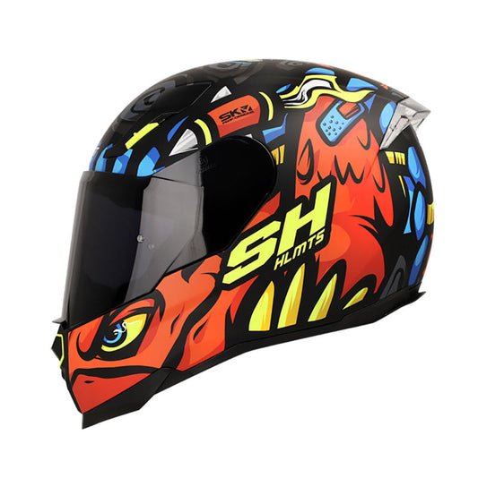 CASCO SHAFT SH-562 SPEED MATE NEGRO NARANJA NEON VISOR HUMO