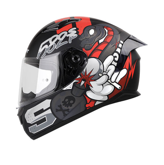 CASCO SHAFT SH-582SP BROKEN MIND MATE NEGRO ROJO