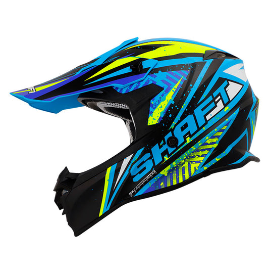 CASCO SHAFT SH-MX30 SPUR MATE AZUL AMARILLO NEON