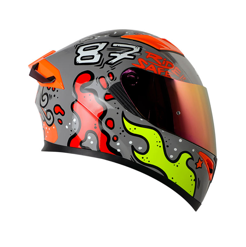 CASCO HRO HRO-514DV FUNNER NARDO NARANJA NEON VISOR IRIDIUM