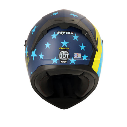 CASCO HRO HRO-518DV PATRIOT AZUL NAVY AMARILLO NEON