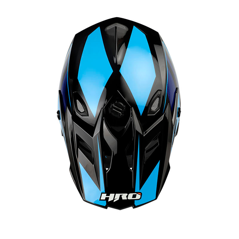 CASCO HRO HRO-MX03 WAYLER BRILLANTE NEGRO AZUL