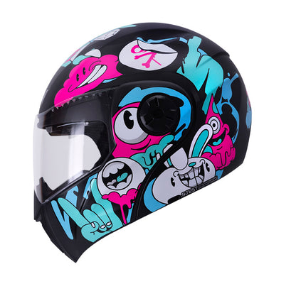 CASCO ICH ICH-3110S CRAZY RAIN MATE NEGRO FUCSIA