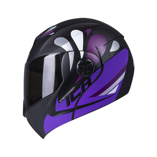 CASCO ICH ICH-3110DV LOTUS MATE NEGRO MORADO NEON VISOR HUMO