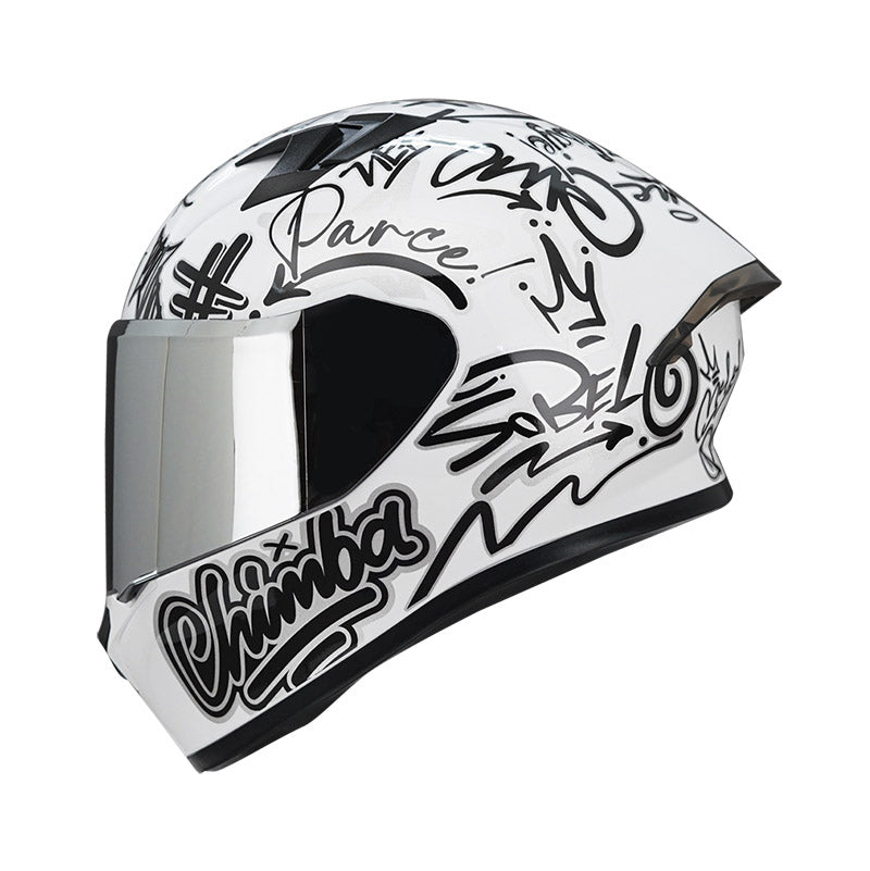 CASCO ICH ICH-503SP PARCE BLANCO NEGRO VISOR IRIDIUM