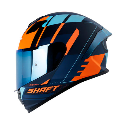 CASCO SHAFT SH-559 GINALE MATE AZUL OSCURO NARANJA NEON