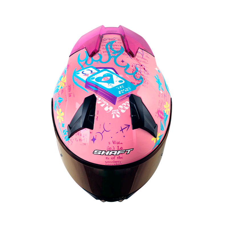 CASCO SHAFT SH-560 EVO CRAFT ROSA AZUL VISOR IRIDIUM