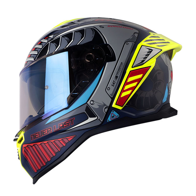 CASCO SHAFT SH-598GTR ROBOFORM MATE AZUL ROJO VISOR IRIDIUM