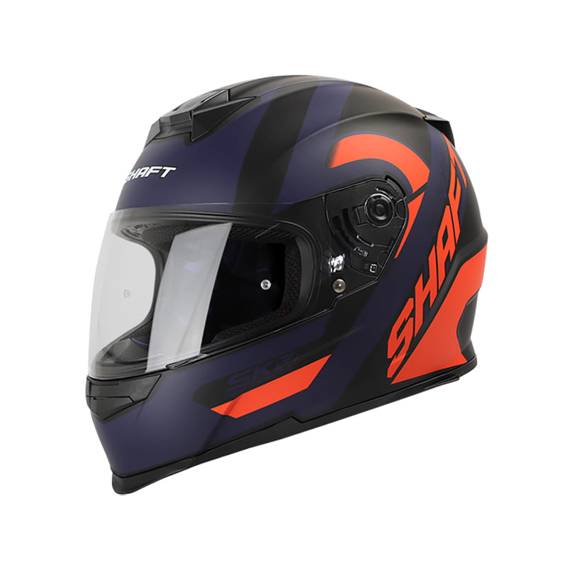 CASCO SHAFT SH-502 BASSIK MATE NEGRO NARANJA NEON