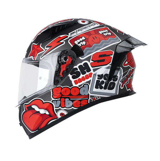 CASCO SHAFT SH-526SP STICKERS MATE NEGRO ROJO SMOKE