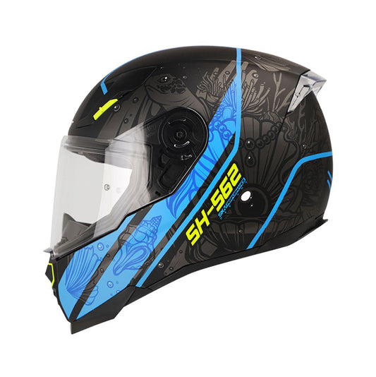 CASCO SHAFT SH-562 WORLD MATE NEGRO AZUL NEON