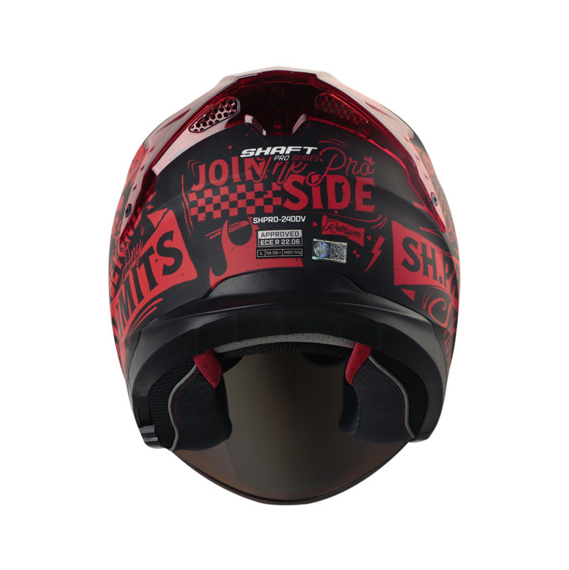 CASCO SHAFT SH-240DV PRO RETRUM MATE NEGRO ROJO VISOR ROJO