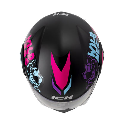 CASCO ICH ICH-3110S REPTILIAN NEGRO FUCSIA NEON