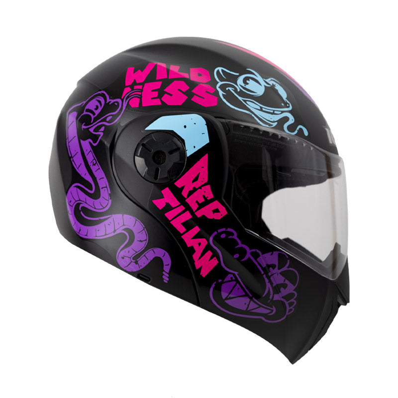 CASCO ICH ICH-3110S REPTILIAN NEGRO FUCSIA NEON