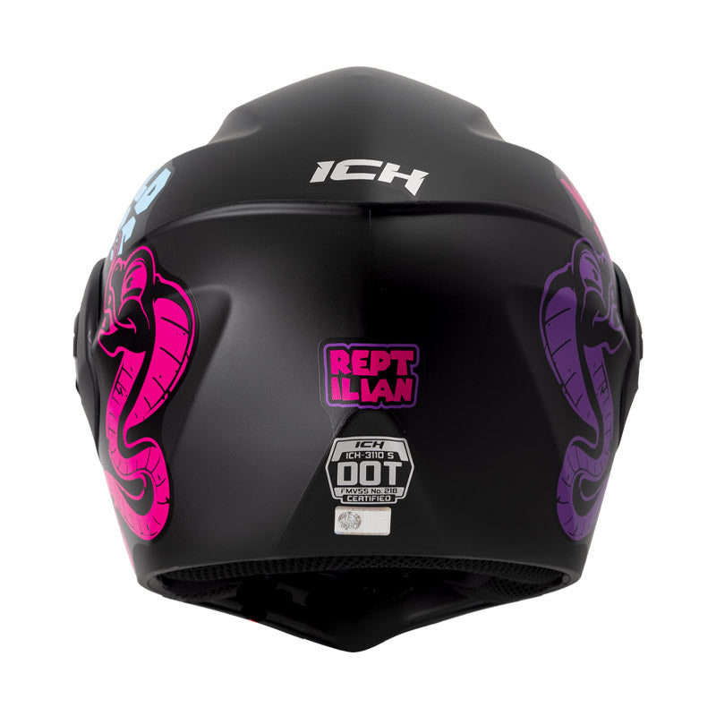 CASCO ICH ICH-3110S REPTILIAN NEGRO FUCSIA NEON