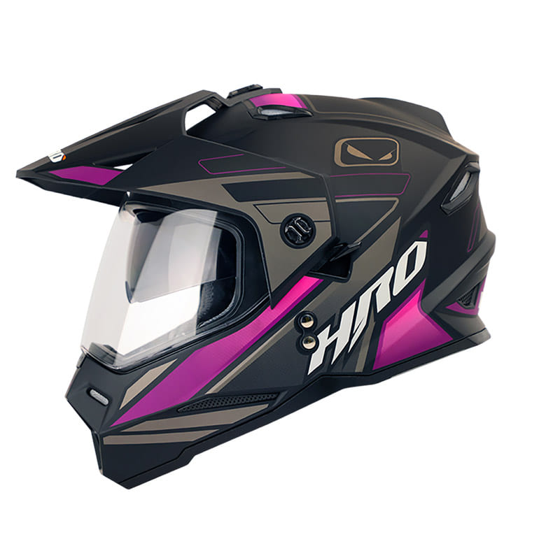 CASCO HRO HRO-MX330DV BLOUK MATE NEGRO MORADO NEON