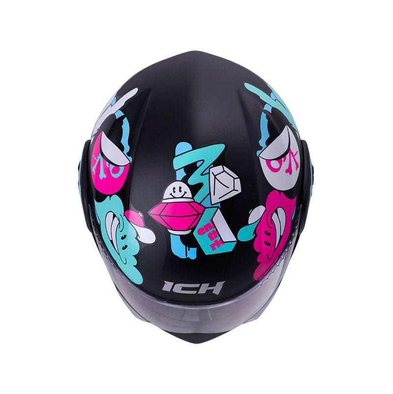 CASCO ICH ICH-3110S CRAZY RAIN MATE NEGRO FUCSIA