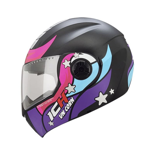 CASCO ICH ICH-3110S UNICORN MATE NEGRO MORADO NEON