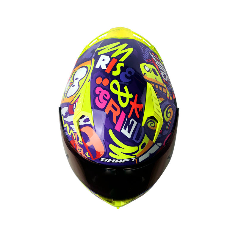 CASCO SHAFT SH-526SP RISE UP MORADO AMARILLO NEON IRIDIUM