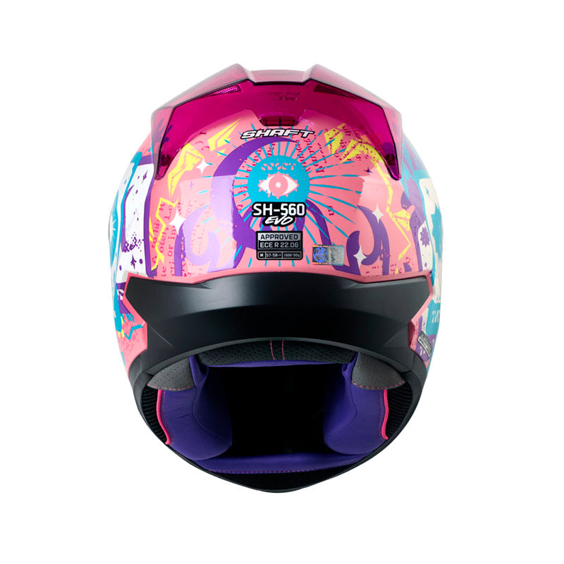 CASCO SHAFT SH-560 EVO CRAFT ROSA AZUL VISOR IRIDIUM