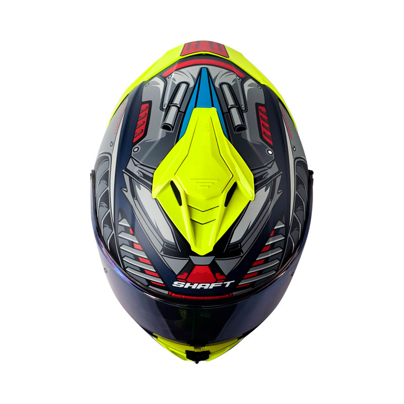 CASCO SHAFT SH-598GTR ROBOFORM MATE AZUL ROJO VISOR IRIDIUM