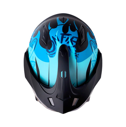 CASCO SHAFT SH-227 TRIAL GHOST RIDER MATE NEGRO AZUL VISOR