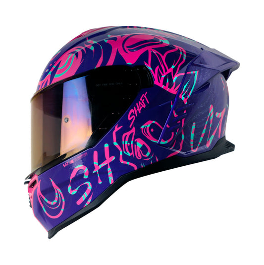 CASCO SHAFT SH-598GTR ADRENOCHROME MORADO FUCSIA VISOR MORADO