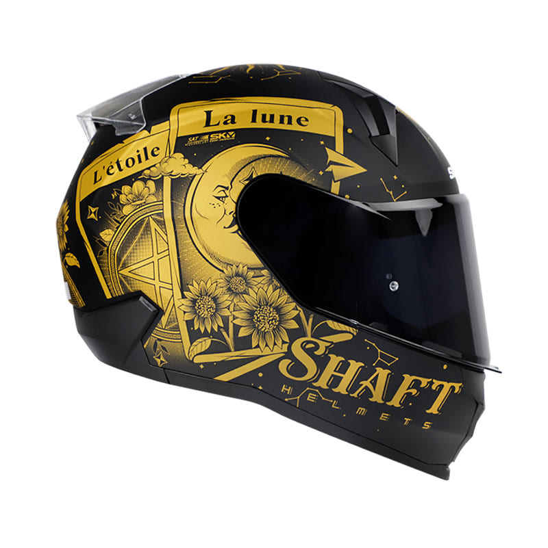 CASCO SHAFT SH-560 TAROT MATE NEGRO DORADO SMOKE