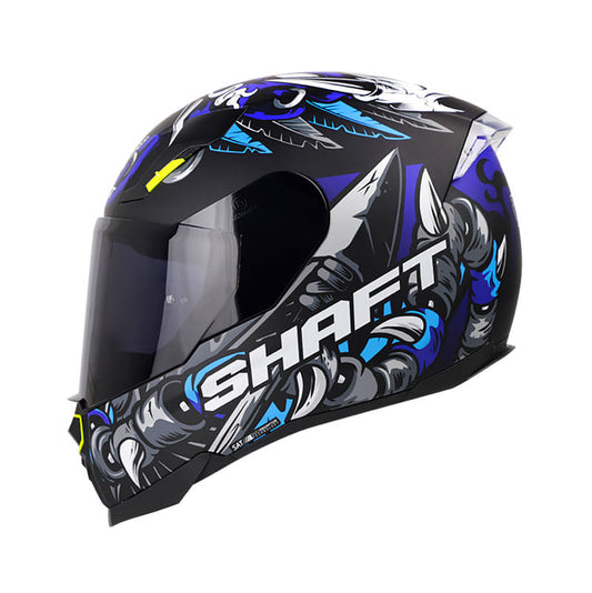 CASCO SHAFT SH-562 SHAMAN EVO MATE NEGRO AZUL VISOR HUMO