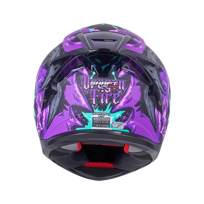 CASCO SHAFT SHPRO-610EVO DRAGON FIRE MATE MORADO TURQUESA