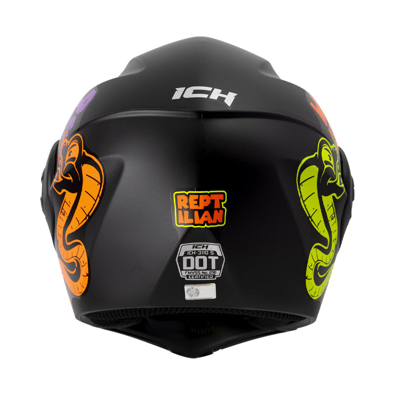 CASCO ICH ICH-3110S REPTILIAN MATE NEGRO NARANJA NEON