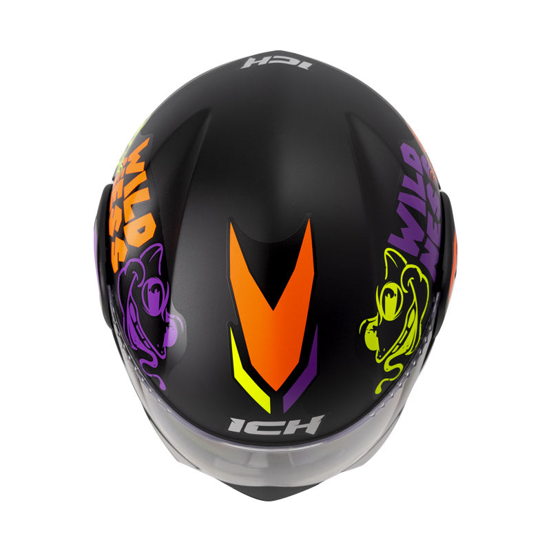 CASCO ICH ICH-3110S REPTILIAN MATE NEGRO NARANJA NEON