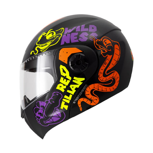 CASCO ICH ICH-3110S REPTILIAN MATE NEGRO NARANJA NEON